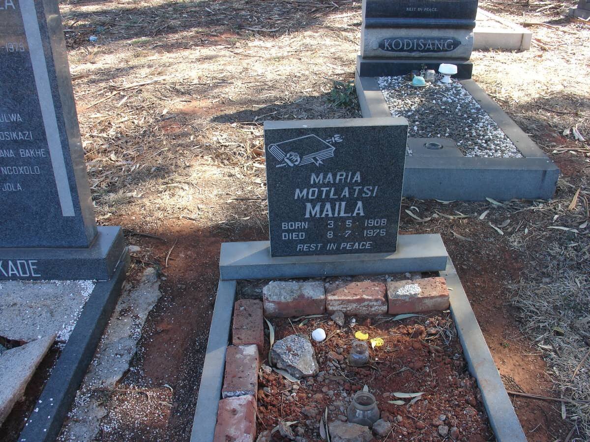MAILA Maria Motlatsi 1908-1975