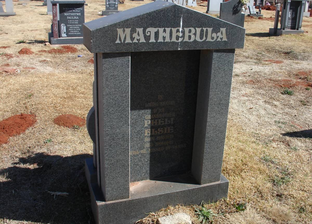 MATHEBULA Pheli Elsie 1950-2006