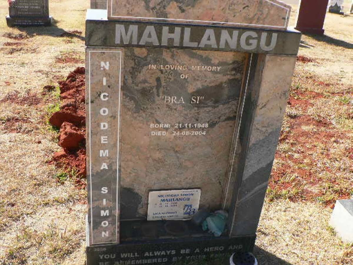MAHLANGU Nicodema Simon 1948-2004