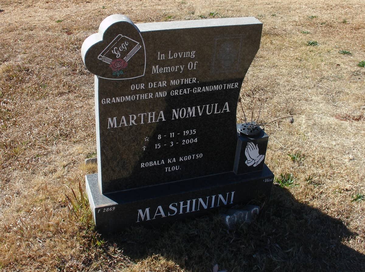 MASHININI Martha Nomvula 1935-2004