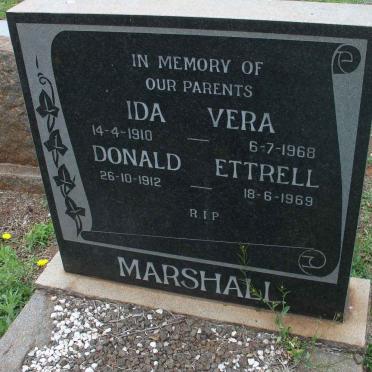 MARSHALL Donald Ettrell 1912-1969 &amp; Ida Vera 1910-1968