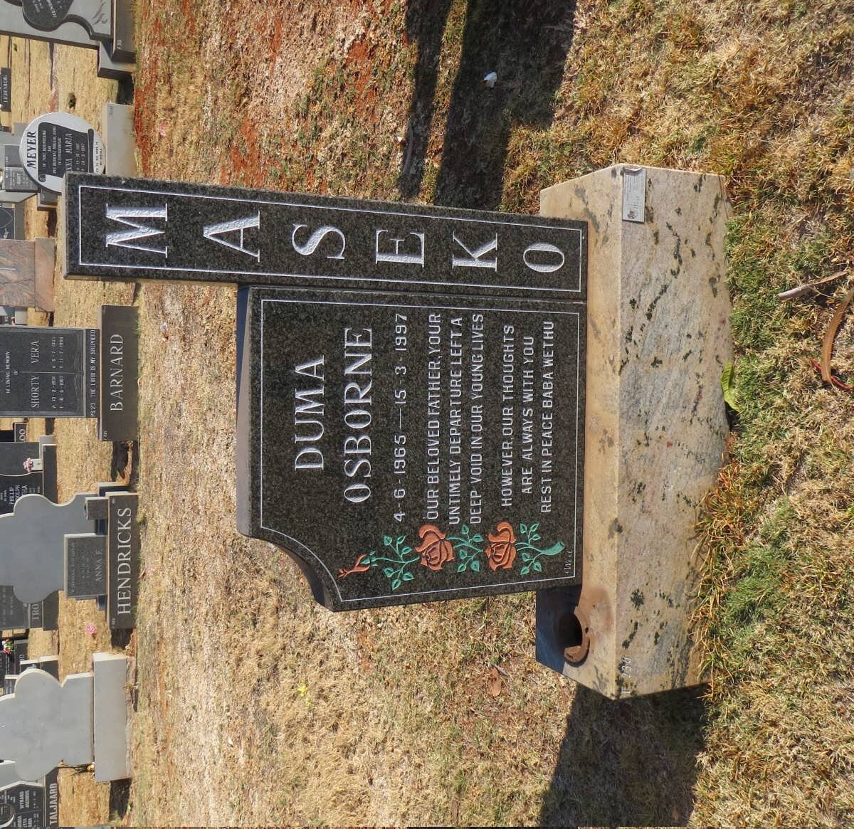 MASEKO Duma Osborne 1965-1997