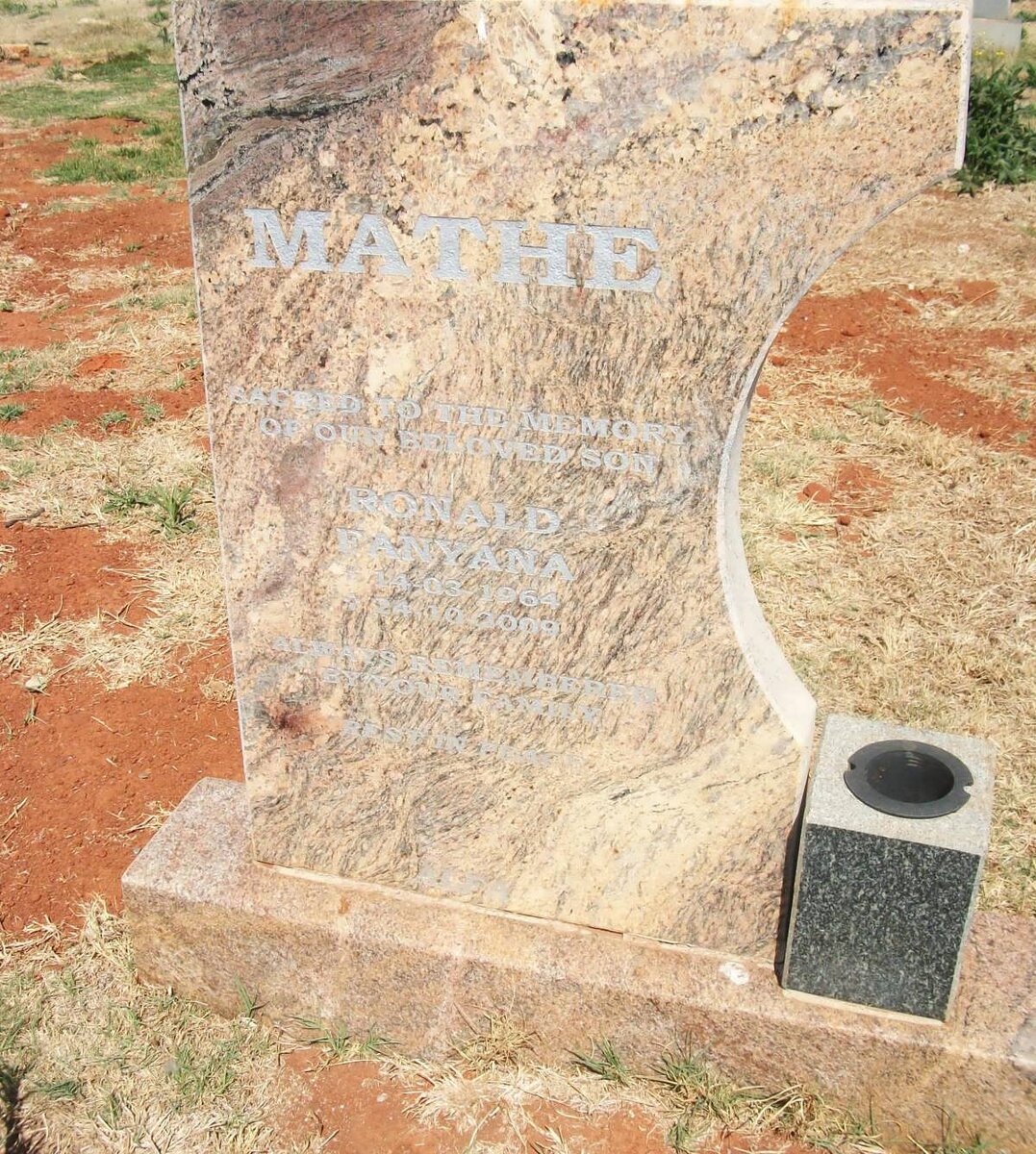 MATHE  Ronald Fanyana 1964-2009
