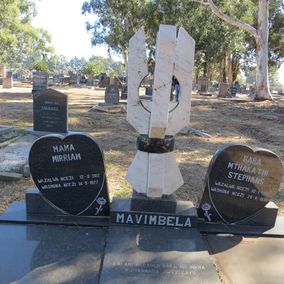 MAVIMBELA Mthakathi Stephans 1910-1990 &amp; Mirriam 1912-1977