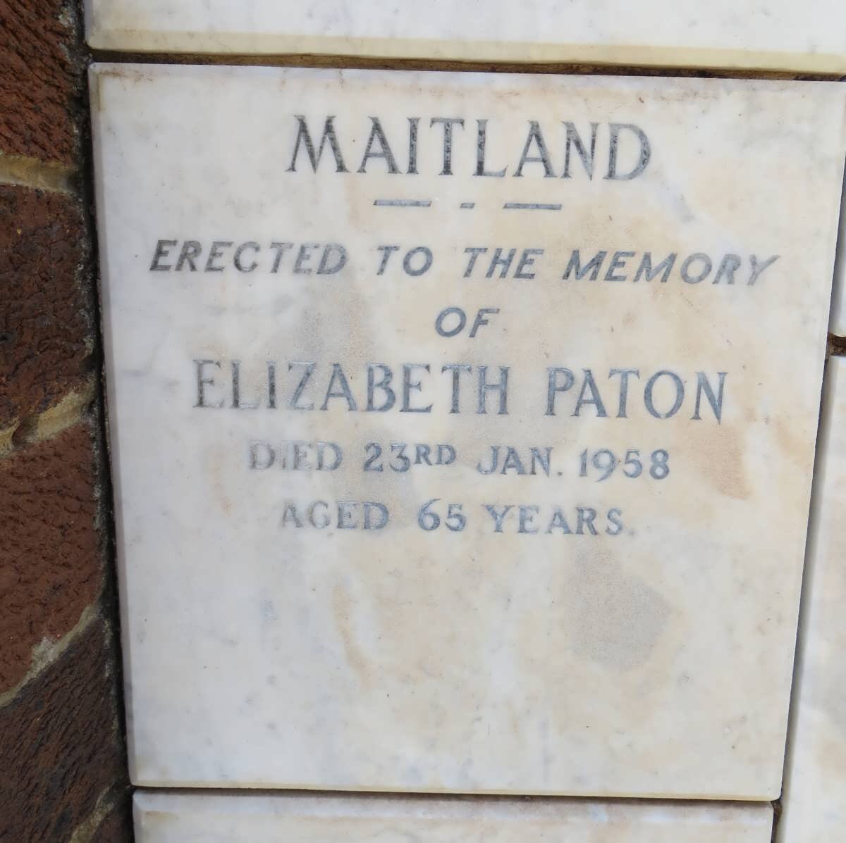 MAITLAND Elizabeth Paton -1958