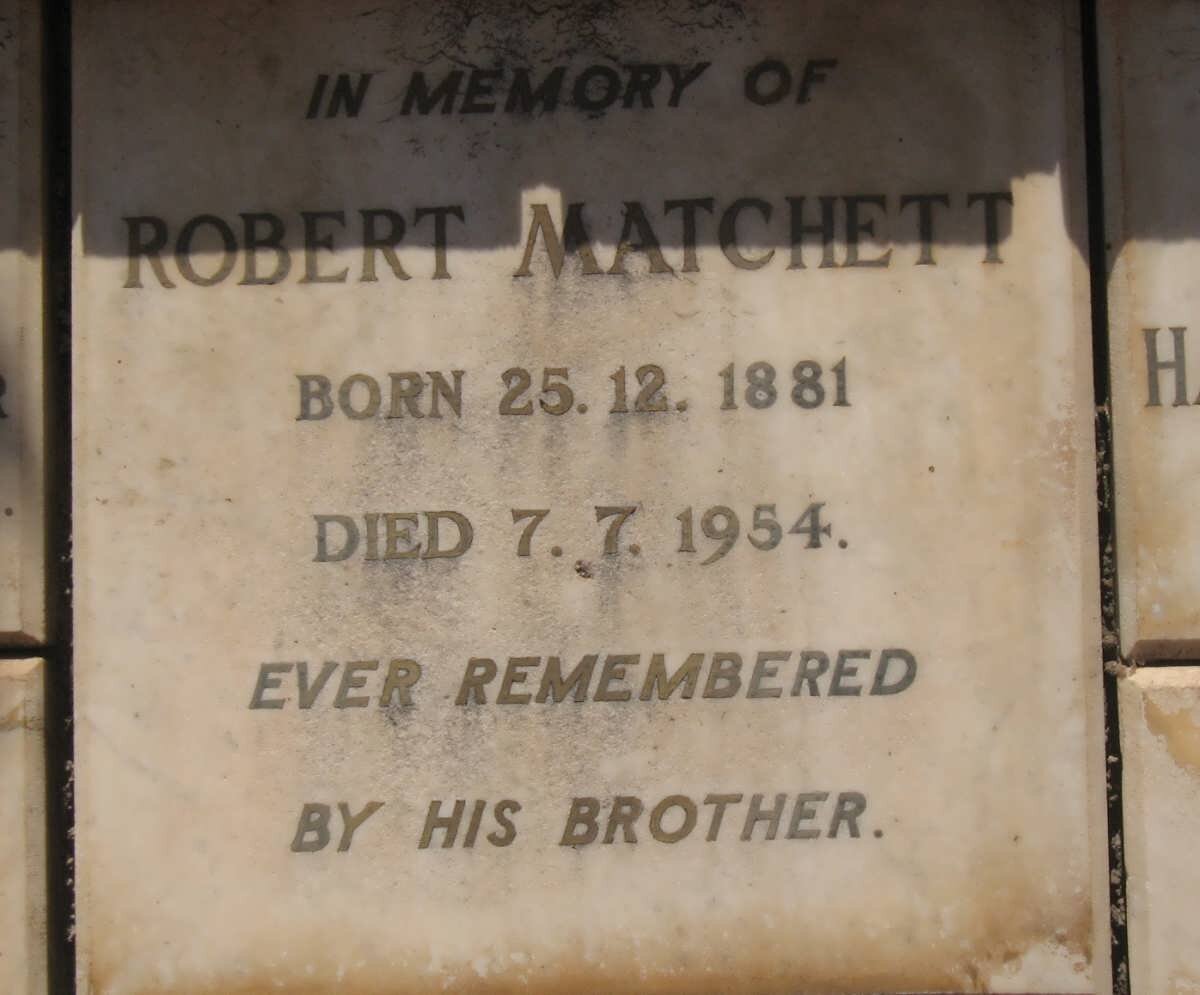 MATCHETT Robert 1881-1954