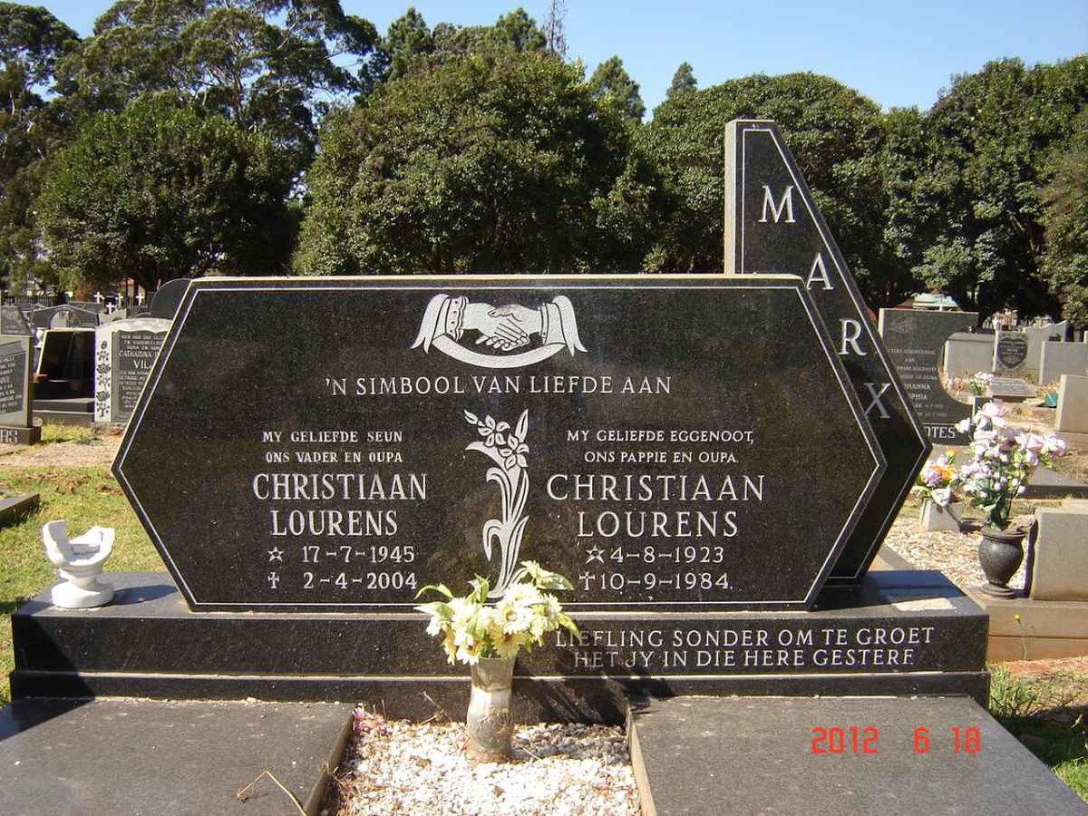 MARX Christiaan Lourens 1923-1984 :: MARX Christiaan Lourens 1945-2004
