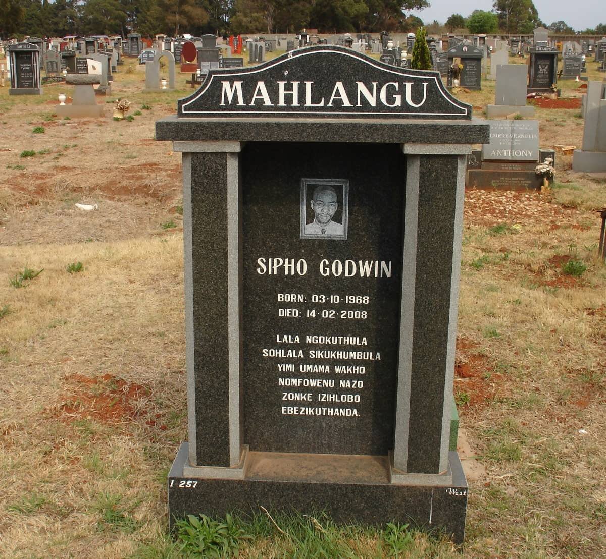 MAHLANGU Sipho Godwin 1968-2008
