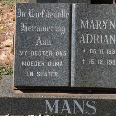 MANS Maryna Adriana 1937-1987