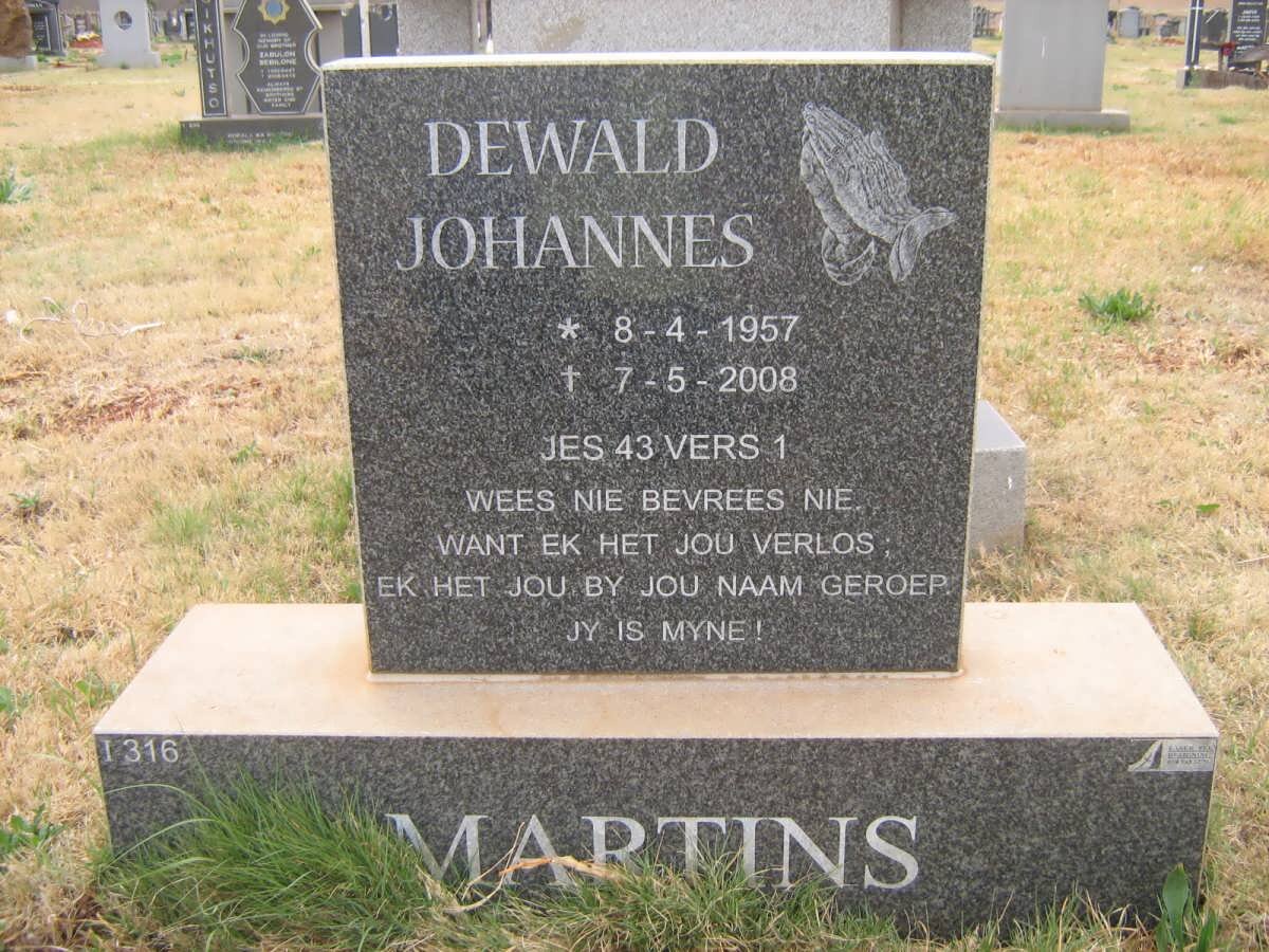 MARTINS Dewald Johannes 1957-2008