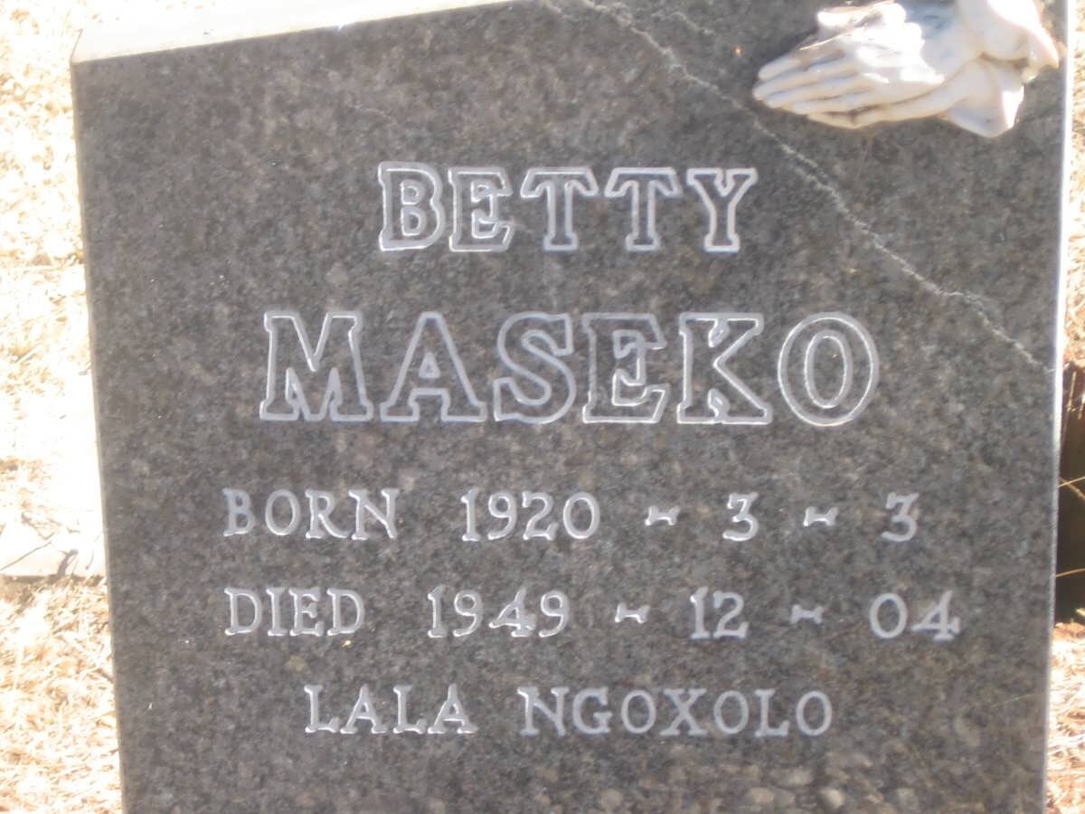MASEKO Betty 1920-1949