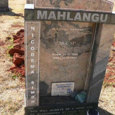 MAHLANGU Nicodema Simon 1948-2004