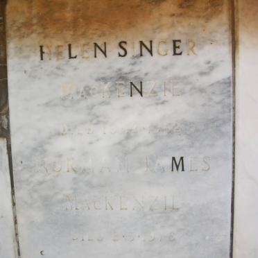 MacKENZIE Norman James -1978 &amp;  Helen Singer -1962