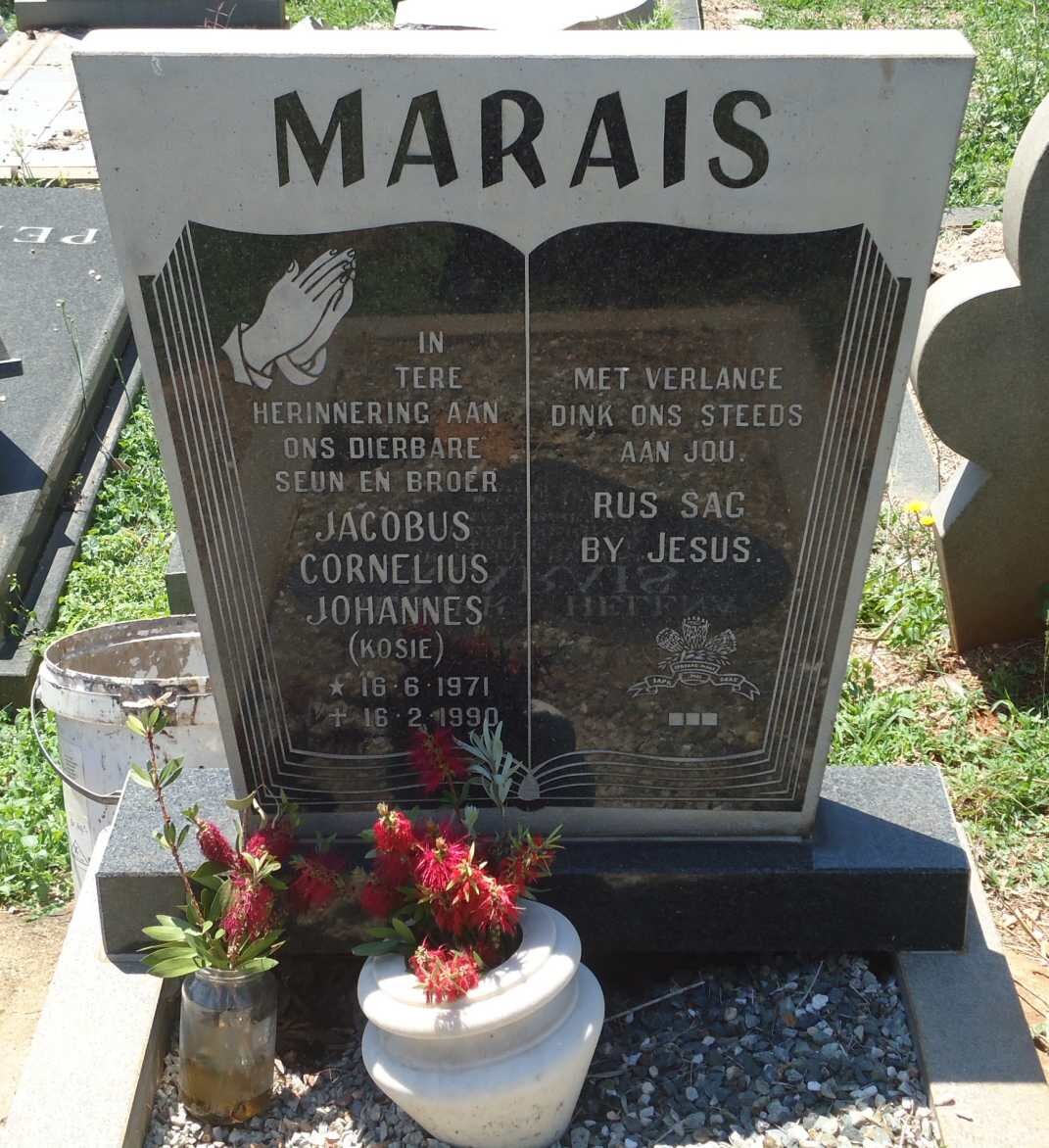 MARAIS Jacobus Cornelius Johannes 1971-1990