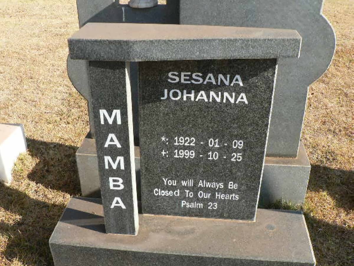 MAMBA Sesana Johanna 1922-1999