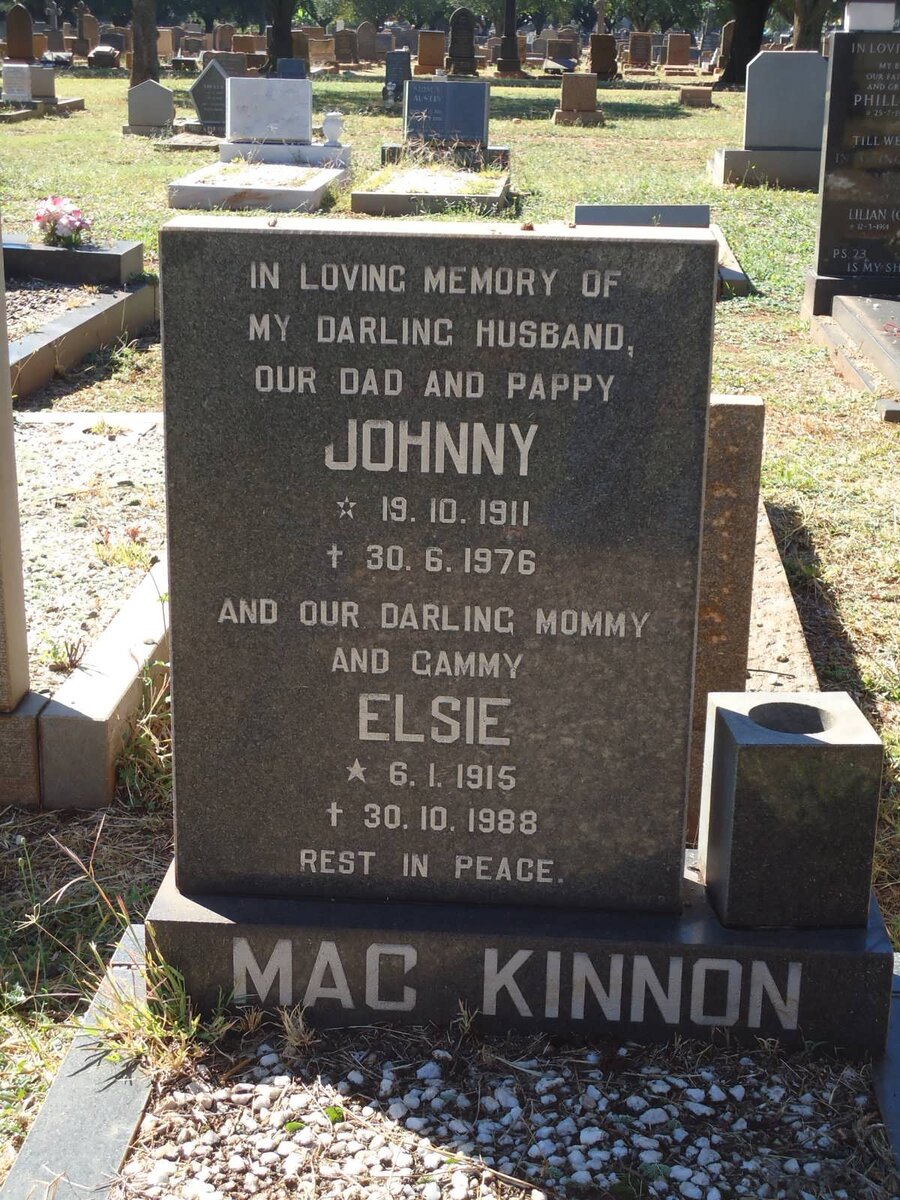 MacKINNON Johnny 1911-1976 &amp; Elsie 1915-1988