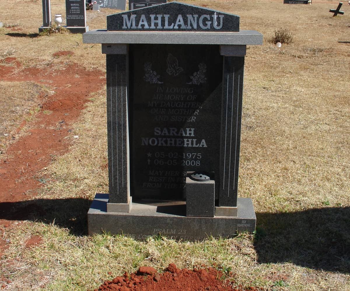 MAHLANGU Sarah Nokhehla 1975-2008