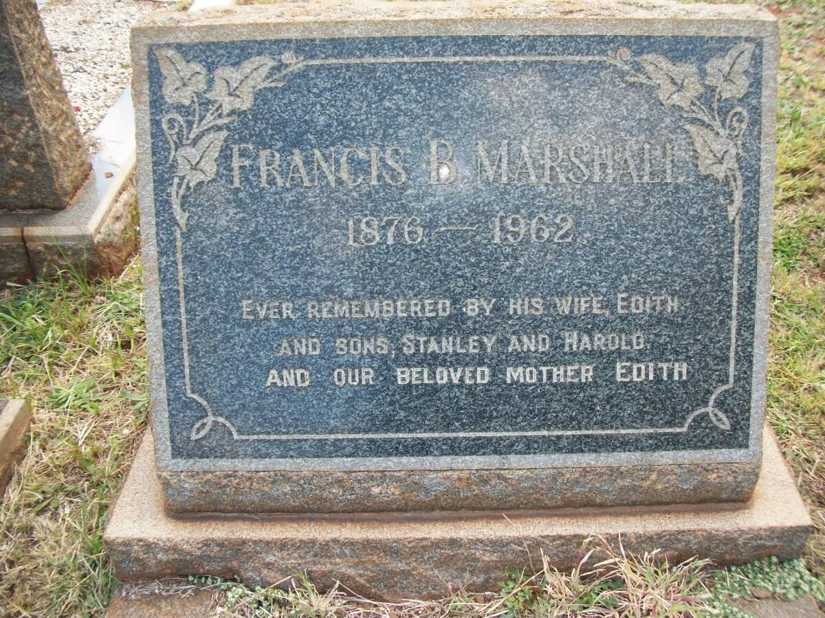 MARSHALL Francis B. 1876-1962 &amp; Edith