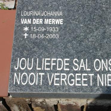 MERWE Lourina Johanna, van der 1933-2003