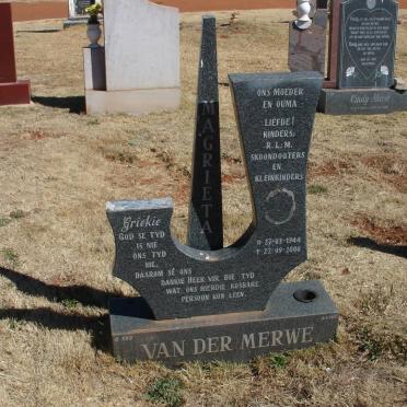 MERWE Magrieta, van der 1944-2006