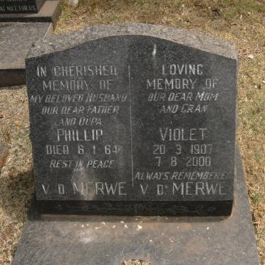 MERWE Phillip, v.d. -1964 &amp; Violet 1907-2000