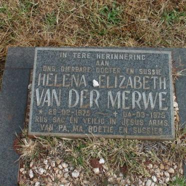 MERWE Helena Elizabeth, van der 1975-1975
