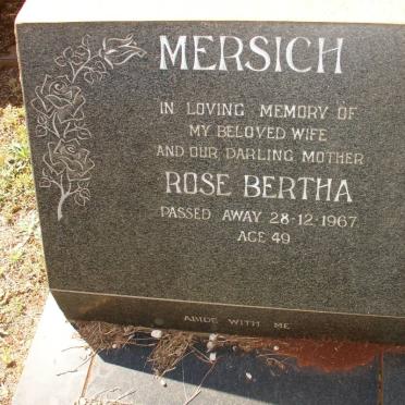 MERSICH Rose Bertha -1967