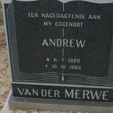 MERWE Andrew, van der 1920-1989