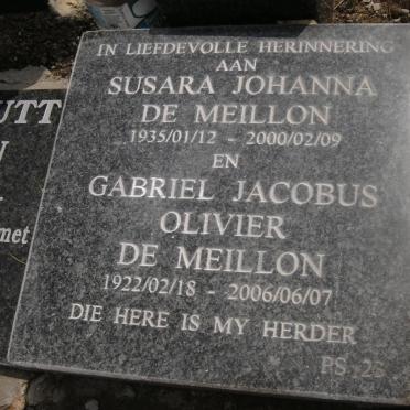 MEILLON Gabriel Jacobus Olivier, de 1922-2006 &amp; Susara Johanna 1935-2000