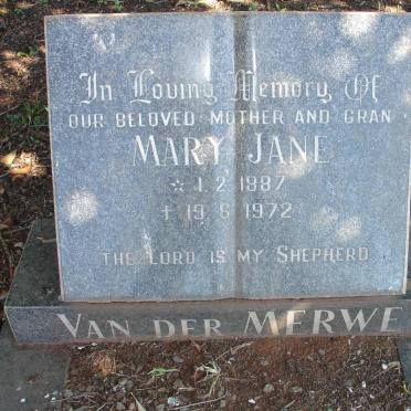 MERWE Mary Jane, van der 1887-1972