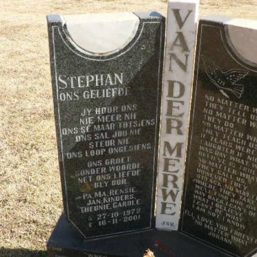 MERWE Stephan, van der 1972-2001