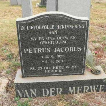 MERWE Petrus Jacobus, van der 1928-2007