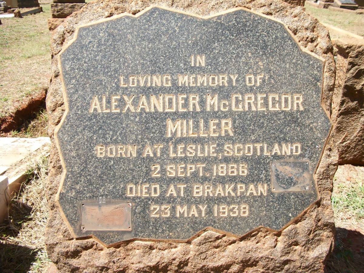 MILLER Alexander McGregor 1866-1938