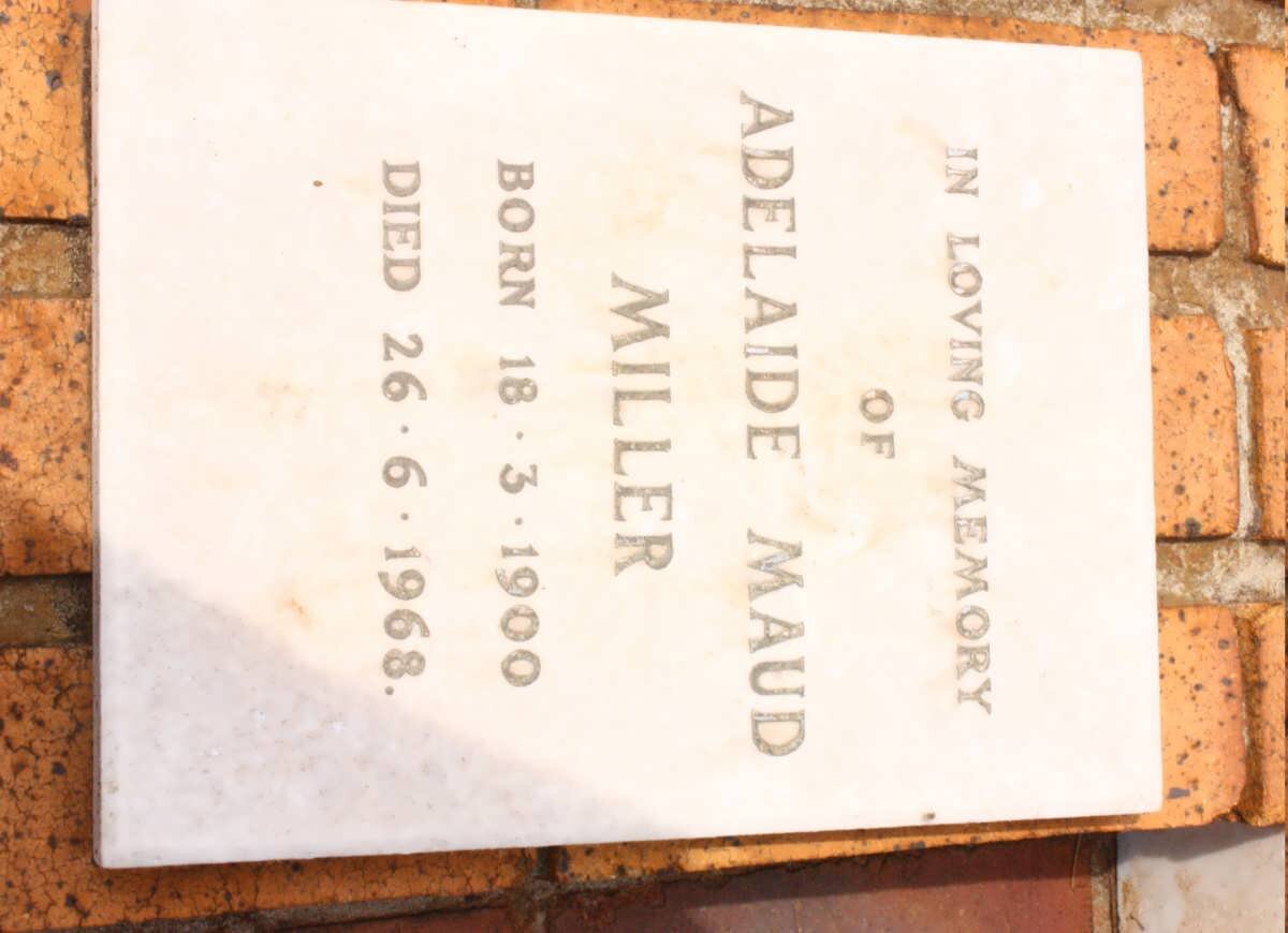 MILLER Adelaide Maud 1900-1968