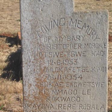 MOROKE Christopher 1953-1954