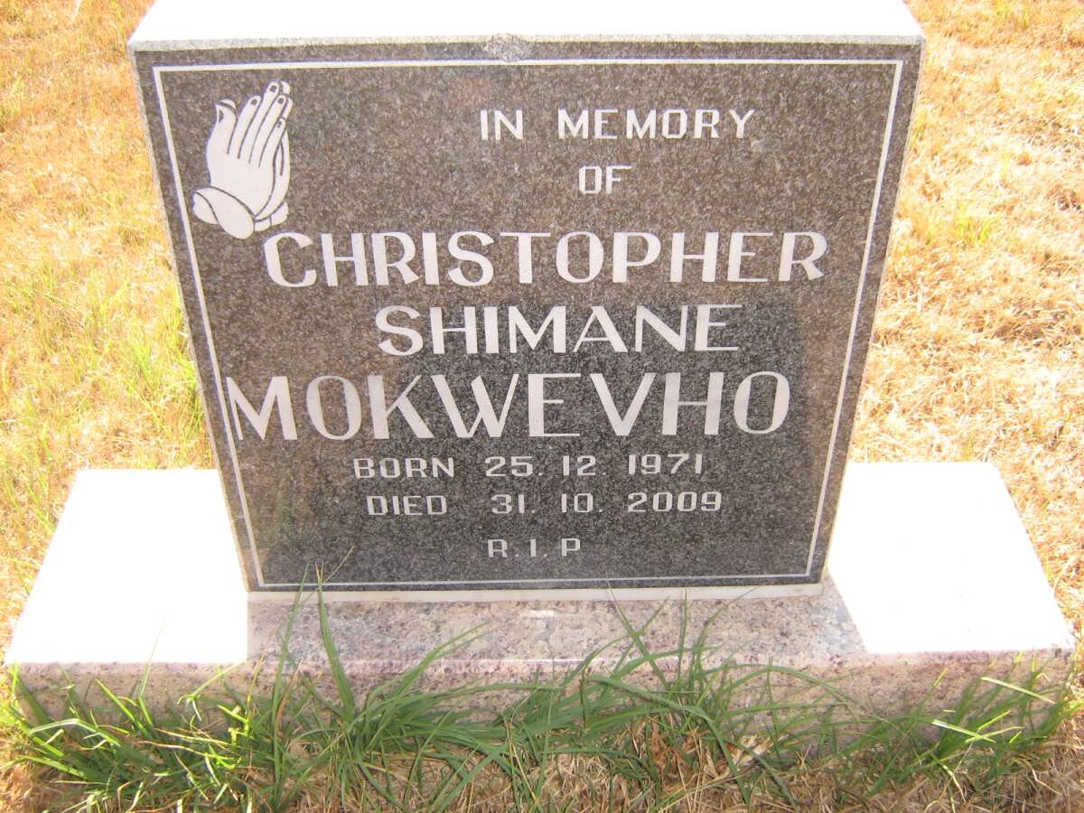 MOKWEVHO Christopher Shimane 1971-2009