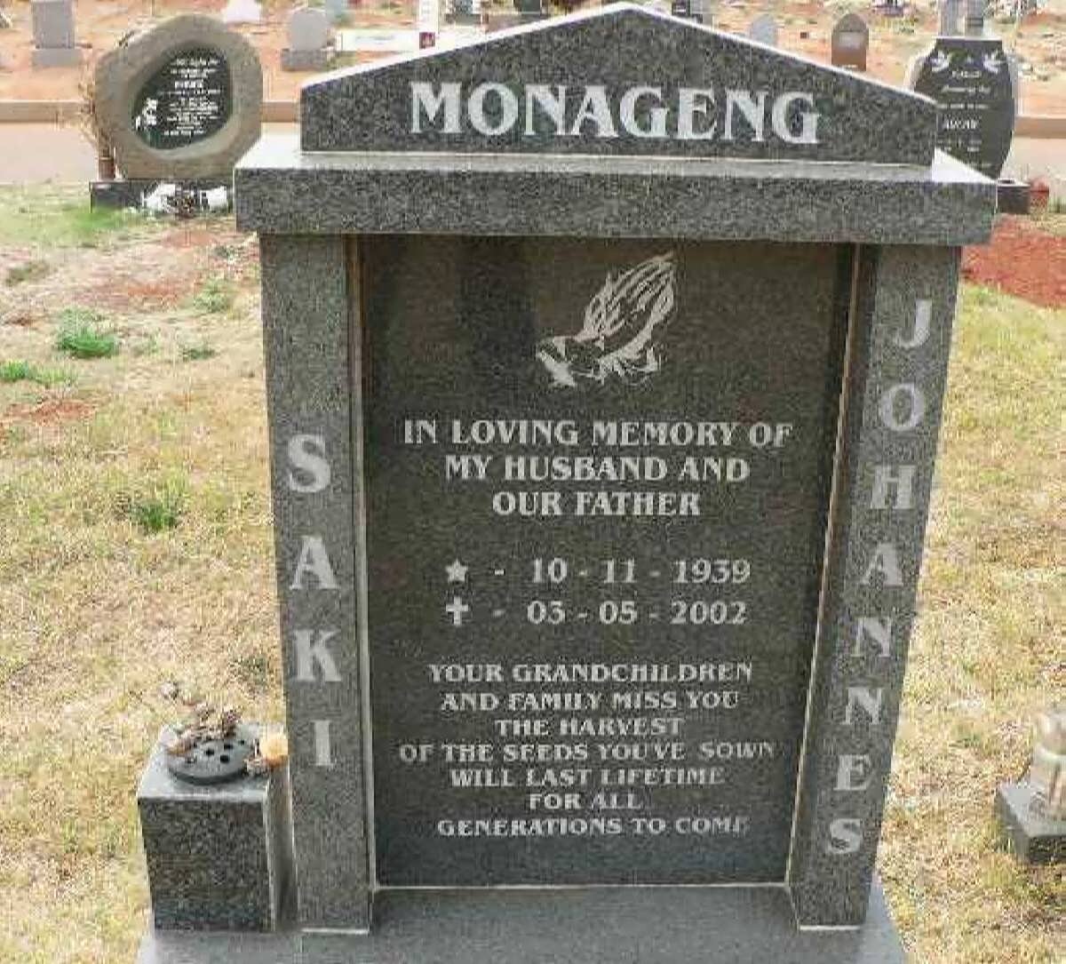 MONAGENG Saki Johannes 1939-2002