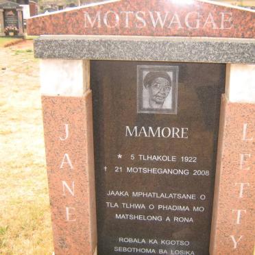 MOTSWAGAE Mamore 1922-2008