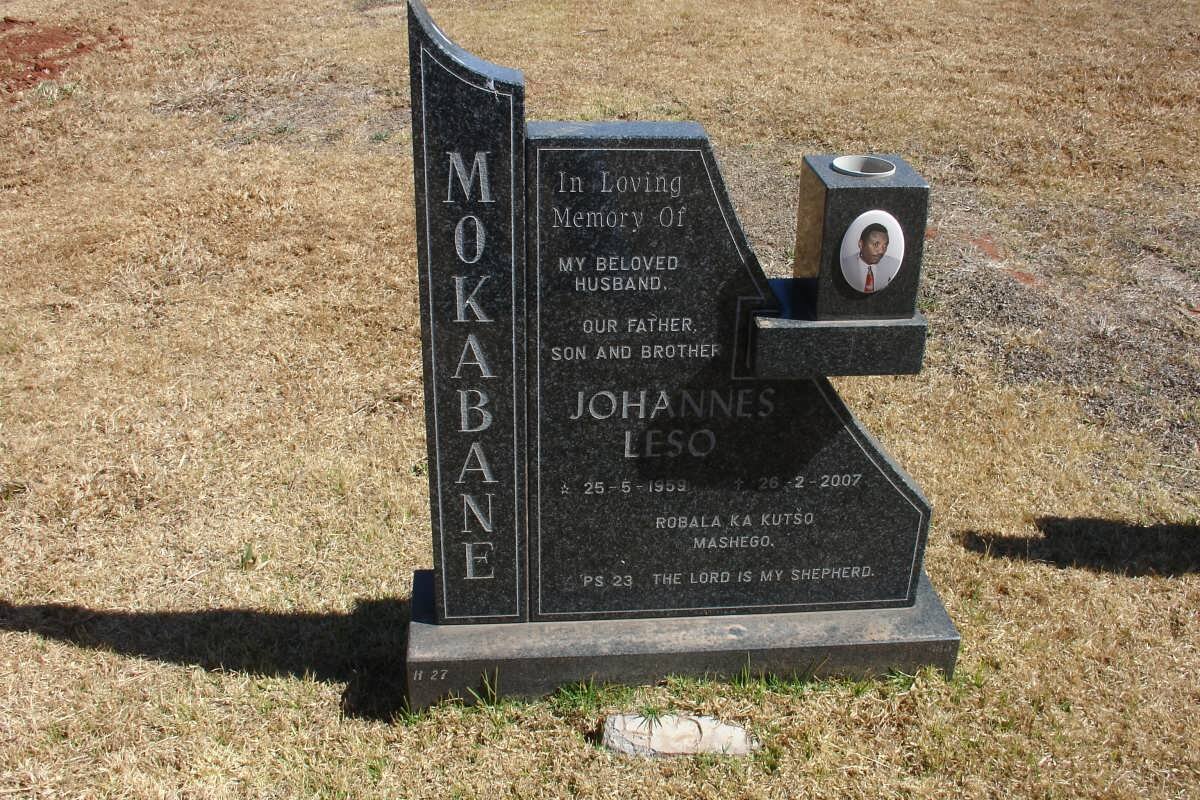 MOKABANE Johannes Leso 1959-2007