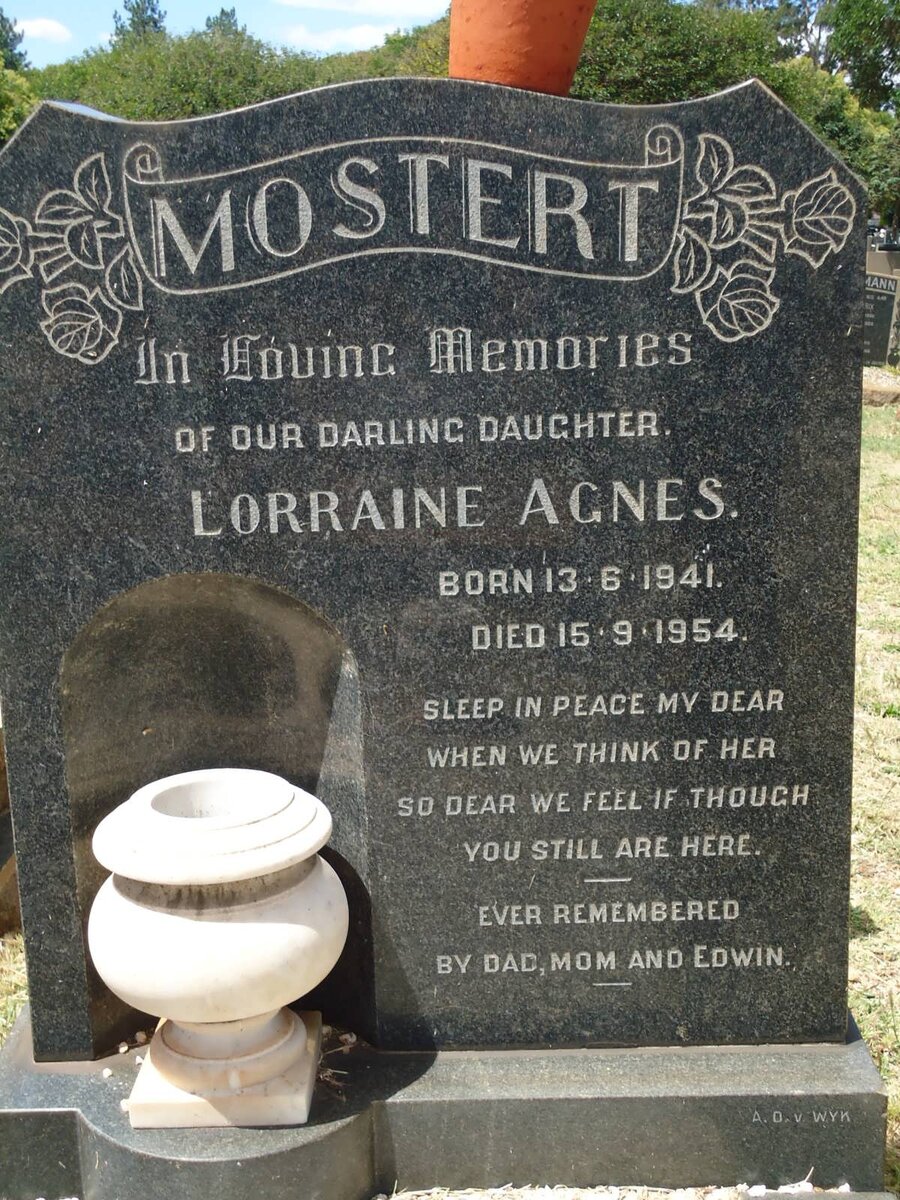 MOSTERT Lorraine Agnes 1941-1954