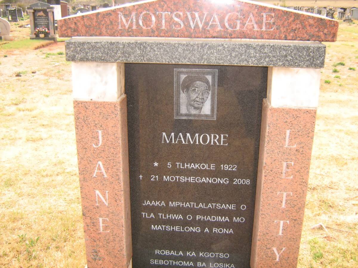 MOTSWAGAE Mamore 1922-2008