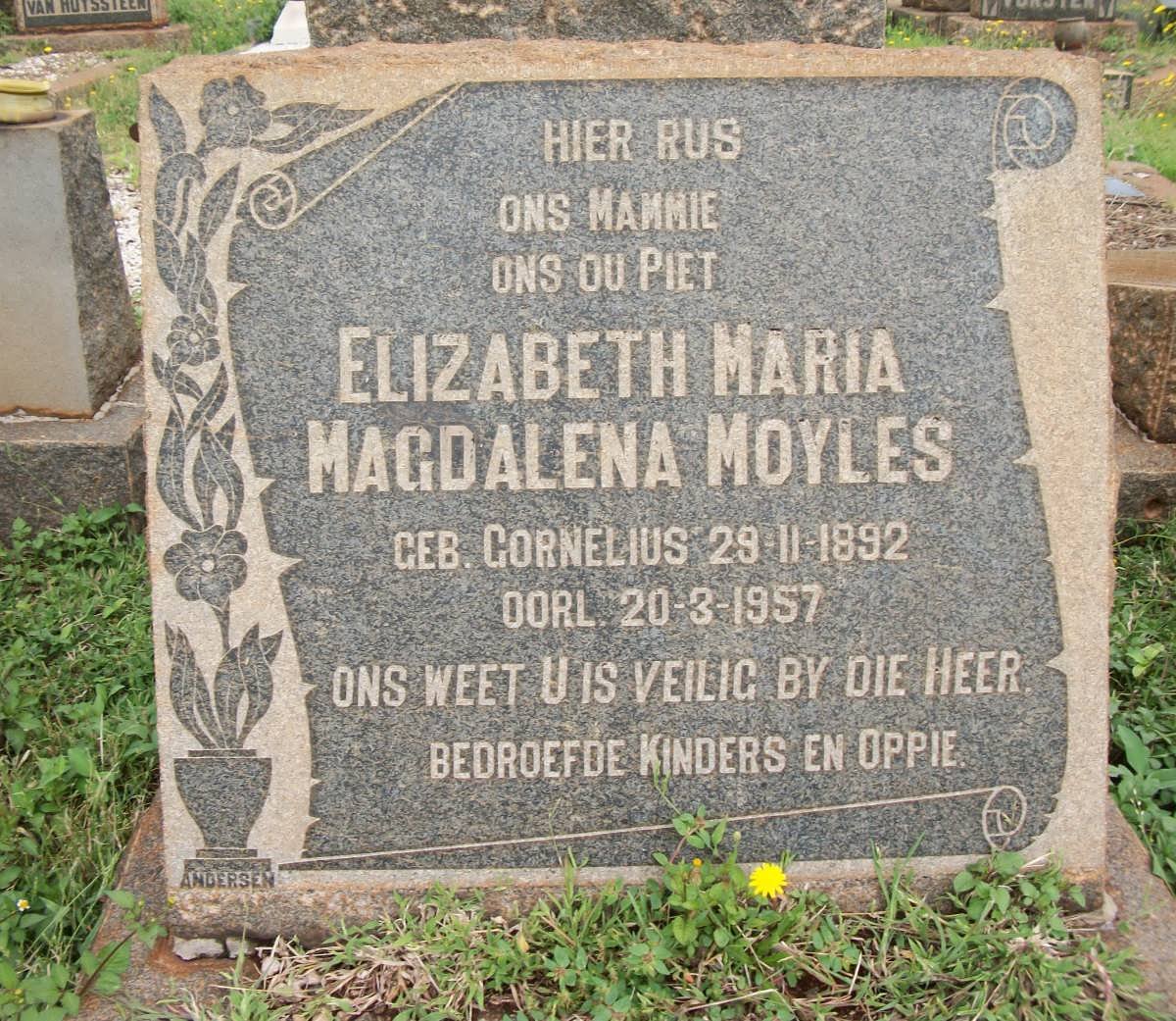 MOYLES Elizabeth Maria Magdalena 1892-1957