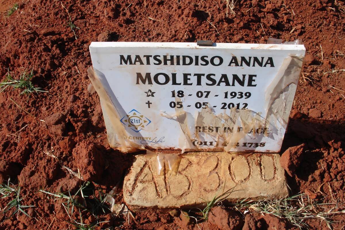 MOLETSANE Matshidiso Anna 1939-2012