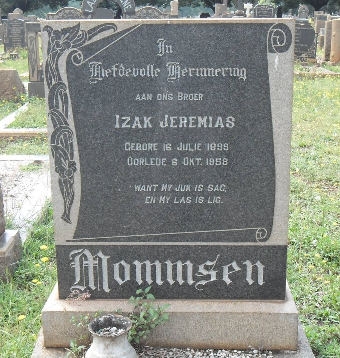 MOMMSEN Izak Jeremias 1899-1958