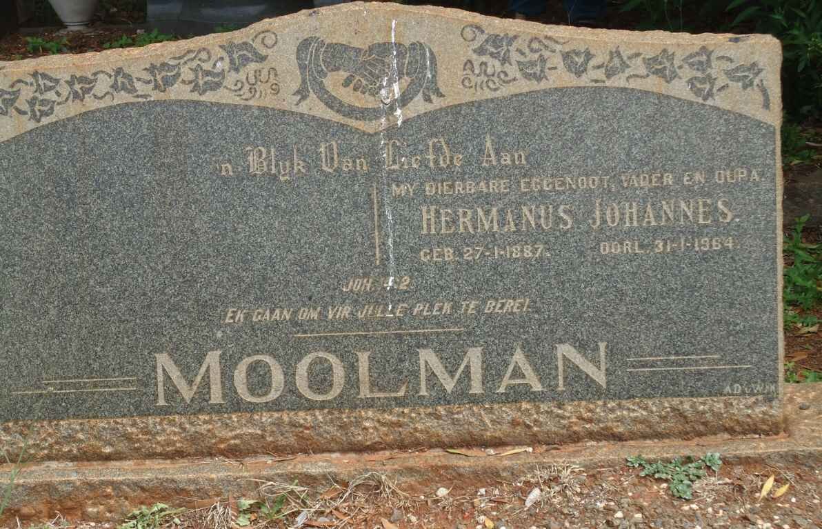MOOLMAN Hermanus Johannes 1887-1964