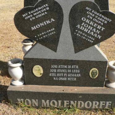 MOLENDORFF Okkert Johan Adriaan, von 1936-1999 &amp; Monika 1940-2002