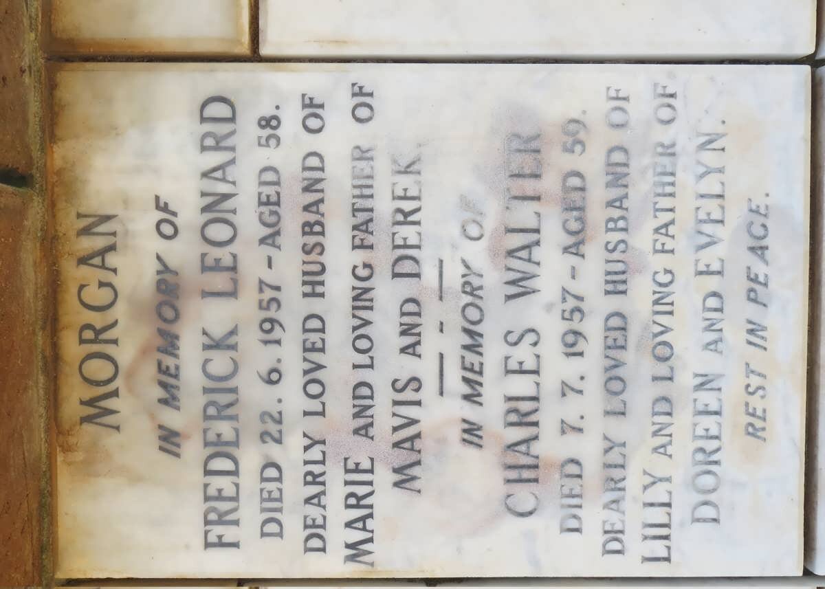 MORGAN Frederick Leonard -1957 :: WALTER Charles -1957