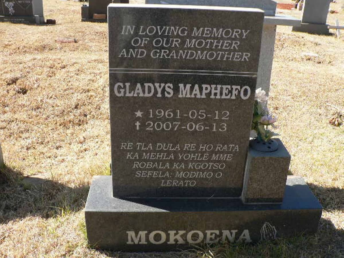 MOKOENA Gladys Maphefo 1961-2007