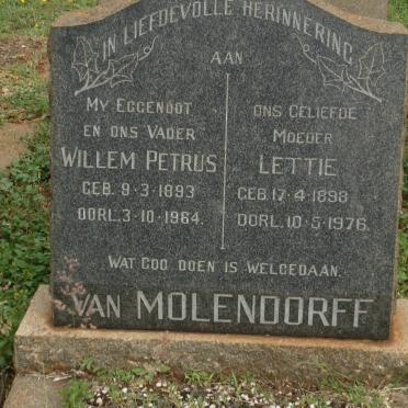 MOLENDORFF Willem Petrus, van 1893-1964 &amp; Lettie 1898-1976