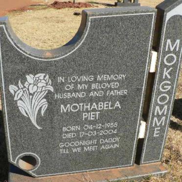 MOKGOMME Mothabela Piet 1955-2004